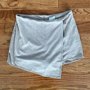 mini, asymmetrical tan brown skirt